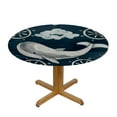 thumbnail image 3 of Orinice Whale Ships Wheels Ocean Round Table Cover Stain Resistant Washable Indoor Outdoor Tablecloth Kitchen Dining Wedding Parties Waterproof Fabric 100% Polyester 38-42, 3 of 8