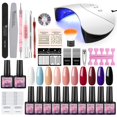 thumbnail image 1 of Coscelia Gel Kit de esmalte de uñas con luz ultravioleta Incluye 10 Frger Gel Lacquer Nail Set Soak Off Gel Nail Kit Herramientas de manicura Lámpara de uñas Kit de gel de uñas Regalos kaili Sencillez, 1 of 5