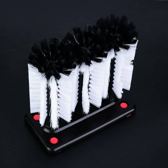 Brosse à Gobelets 3 Brosses à Gobelets en Verre de Qualité Commerciale Brosse à Gobelets Triple avec Ventouse