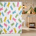 thumbnail image 2 of Erosebridal Bunny Shower Curtain 72Wx78L for Boys Girls, Pastel Colors Waterproof Bath Curtain, 2 of 5