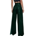 thumbnail image 3 of Daznico Women's Casual Sequined Pants Sparkling Sequins High Waisted Wide Leg Flared Pants Flared Pants Nightclub Wear,Mardi Gras Clothing,L, 3 of 5