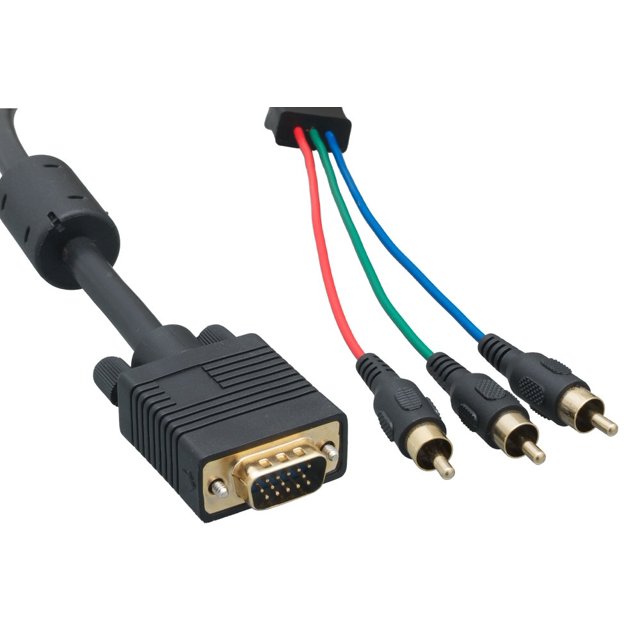 Cablelera Cable HD15 a 3 RCA macho de 3 m, chapado en oro