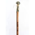 thumbnail image 1 of Bubba Stik Walking Cane Texas Style Walking Stick Made of Mahogany Stained Tennessee Hardwood and Topped with a Brass Hame Handle from a Real Horse Collar Harness. Made in Texas by Real Texans., 1 of 4