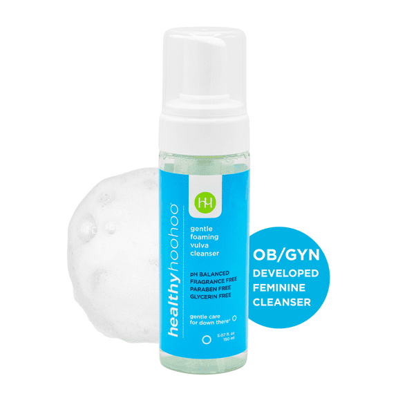 Healthy Hoohoo Gentle Foaming Vulva Cleanser, Daily Sensitive Skin Feminine Wash, 5 fl oz