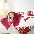 thumbnail image 4 of Erosebridal Ensembles de Literie Lettre R Initiale Très Grand avec Couette, Ensemble de Literie Fleur de Rose Très Grand avec Couette, Insert de Couette Réversible Robe de Princesse à Paillettes, Décoration de Chambre en Microfibre, 3 Pcs, 4 of 7