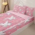 thumbnail image 3 of Metsweet Magic Horse Zipper Full Size Comforter Sets with Fitted Sheet and 2 Pillowcases, Flying Butterflies Unicorn Zipper Bedding Set, Pink White,4pcs,Pink Reversible, 3 of 6