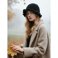thumbnail image 5 of Deago Women Crochet Bucket Hat Cute Winter Ruffled Brim Floppy Cap Handmade Knit Cloche Hats (Red), 5 of 9