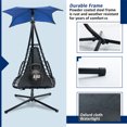 thumbnail image 7 of Hanging Chaise Lounger with Removable Canopy, Outdoor Swing Chair with Steel Frame and Built-in Pillow, Hanging Curved Chaise Lounge Hammock Chair with Stand for Patio, Porch, 7 of 7