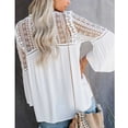 thumbnail image 3 of Camisa De Manga De Campana De Ganchillo,Camisa De Ganchillo Informal para Mujer Blusa De Manga De Campana De Ganchillo Top De Manga Larga De Ganchillo De Encaje Multifuncional, 3 of 4