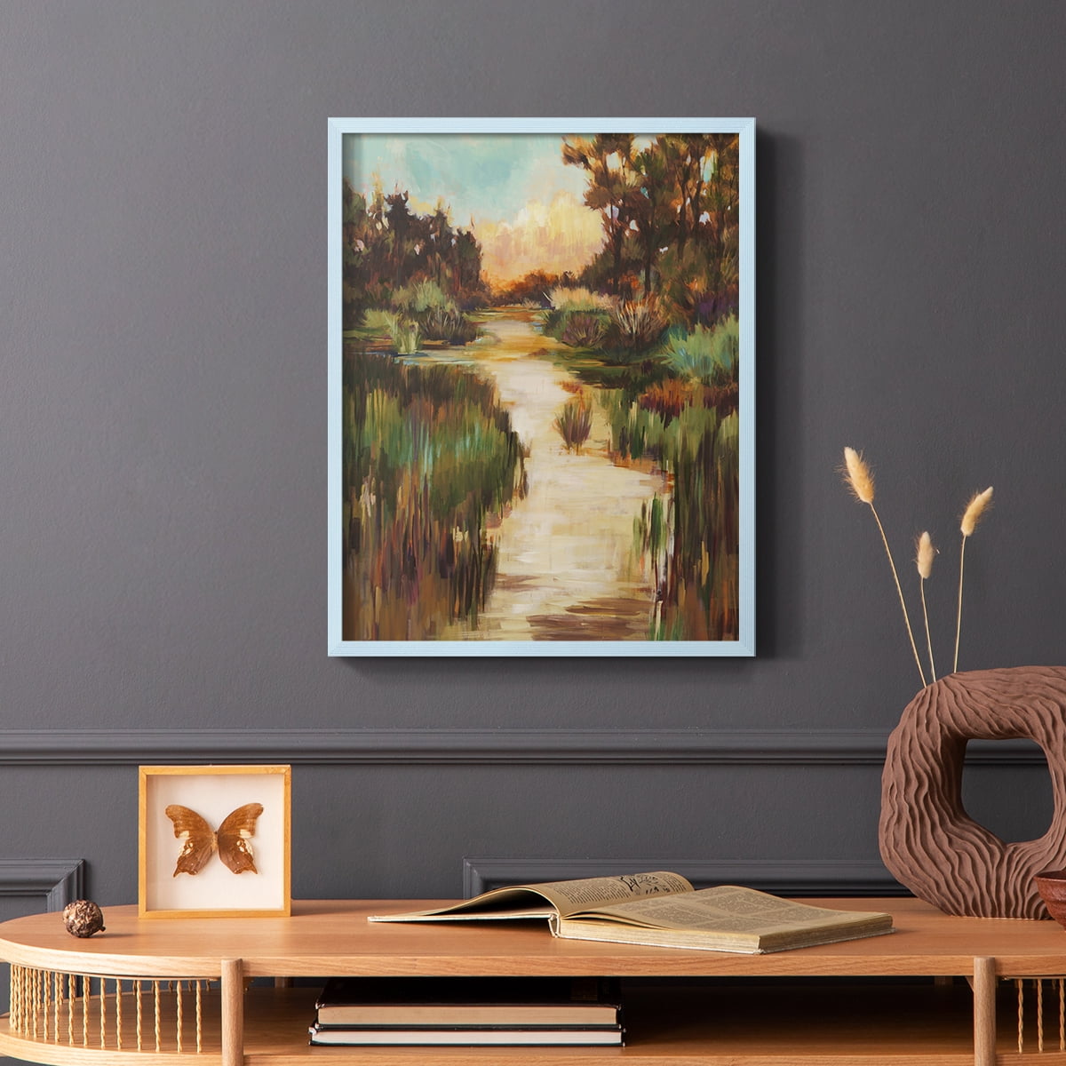 Well Worn Path Framed Print in Blue Solid Wood 11 x 14 Framed Print