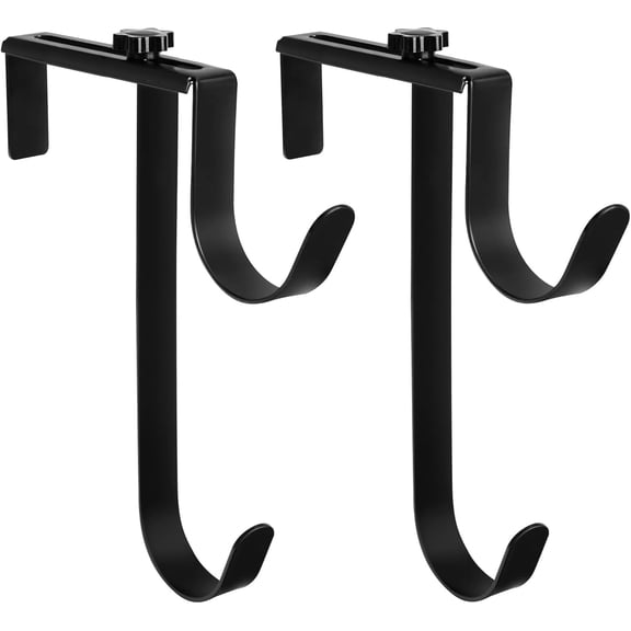 Ebaokuup 2 Pcs Adjustable Pool Fence Hooks, Heavy Duty Black for Pool Poles