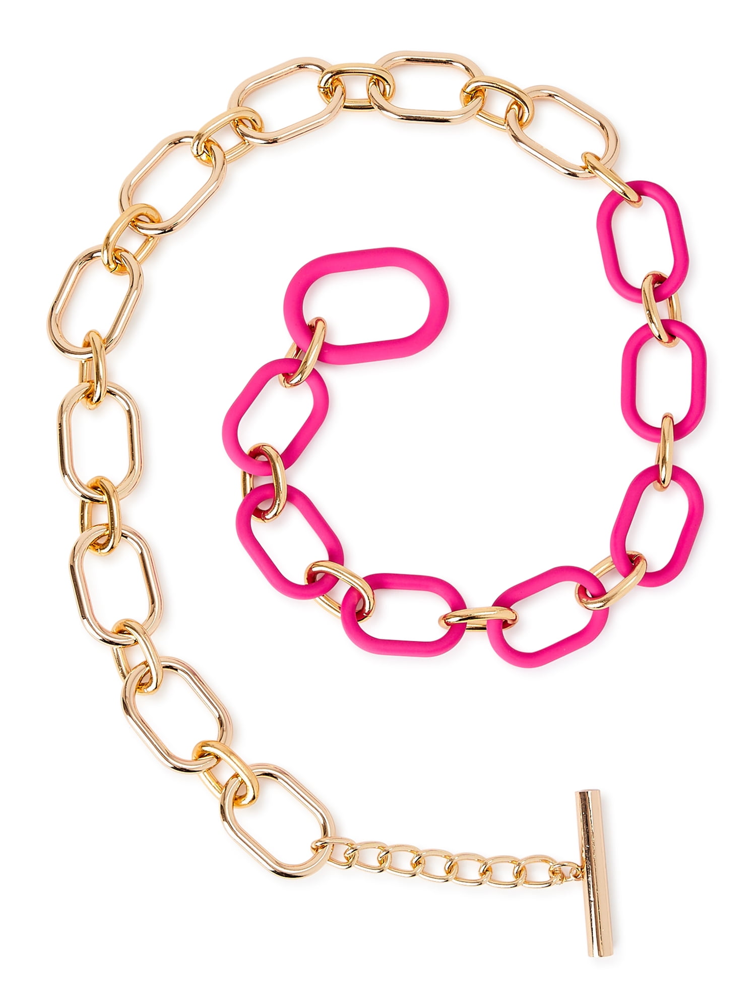 SALE Bright Pink and Double Row Chain Design Belt Woman Girls Fashion Accessory 
