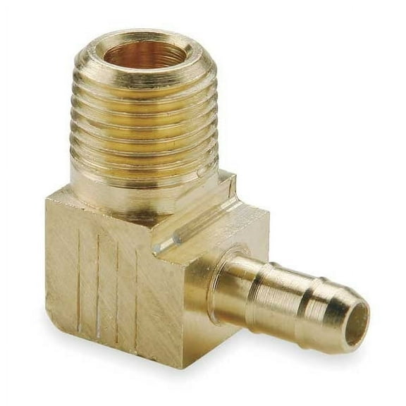 Parker 1/4" Barb x MNPT Brass Male 90 Degree Elbow 229-6-4