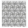 thumbnail image 3 of Ambesonne Floral Shower Curtain, Leaves Swirls and Dots, 69"Wx84"L, Grey White, 3 of 3