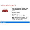 thumbnail image 2 of Right Passenger Side Tail Light Lens - Compatible with 1969 Chevy El Camino, 2 of 2