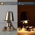 thumbnail image 4 of Creative Table Lamp Touch Lamp, Cute Golden Man LED Desk Lamp, 3 Brightness Level Thinker Night Light for Bedroom Office Kids Living Room Bedside Tabl, 4 of 4