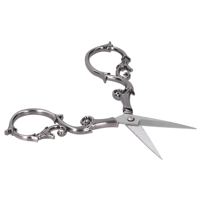 Scissors, Stainless Steel Retro Embroidery Scissors Multi-Purpose For Sewing For Embroidery For DIY For Fabric Gray Silver