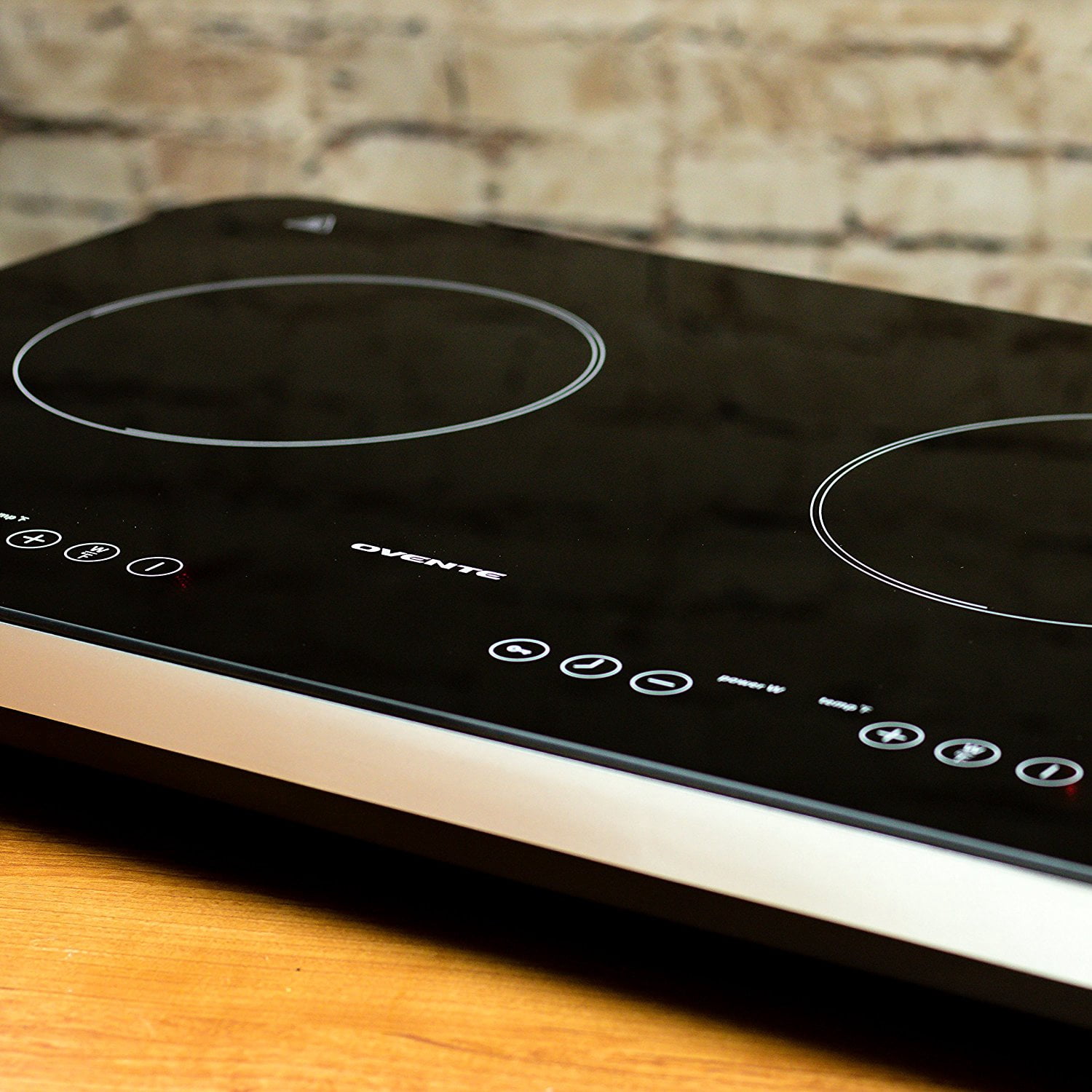 Ovente Electric Ceramic Double Induction Cooktop Burner 7.1 Inch Portable Hot Plate 1800 Watt with 8 Temperature Settings 5 Timer Levels, LED Digital Display Panel & Auto Shutoff Function, Black BG62B