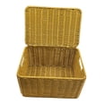 thumbnail image 2 of Cesta de almacenamiento tejida, organizador de artículos diversos con tapa, soporte para mantas, cesto para ropa, cesto para armario, despensa, cocina, 2 of 9