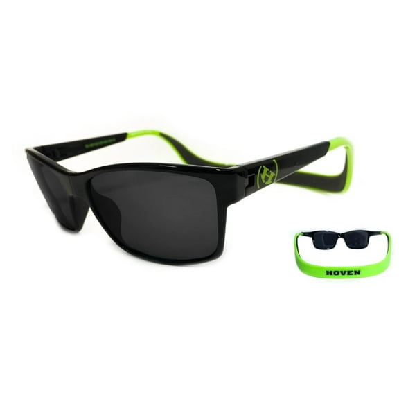 Hoven Monix Black-Bright Green Gloss-Grey/Grey Polarized Sunglasses