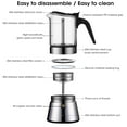 thumbnail image 4 of Coffee Moka Pot, Visible Body Cuban Coffee Maker Compatible With Induction Cooker And Gas Stove, Portable Stainless Steel Stove Top Coffee Maker For  Cafe Camping, 4 of 8