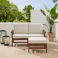 thumbnail image 2 of Walker Edison Modern Solid Wood 3-Piece Outdoor Sectional, Dark Brown, 2 of 4