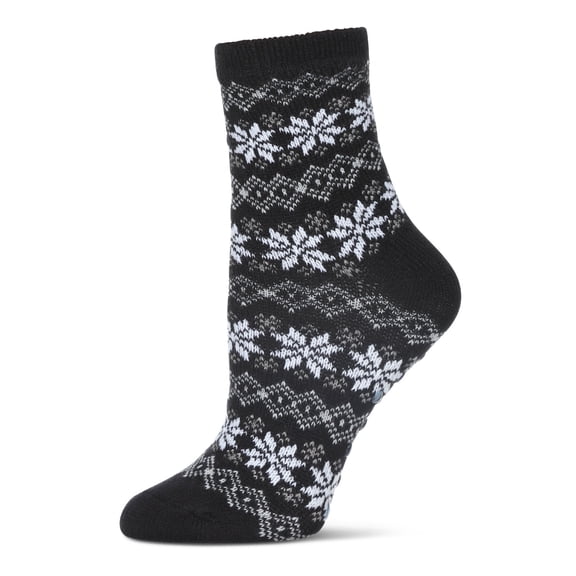 MeMoi Women's Snowflakes Cozy Lined Plush Cabin Socks - Mens - Male