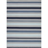 9 x 12 Navy Blue Baby Blue and White Salada Flat-Weave Striped Wool Area Throw Rug