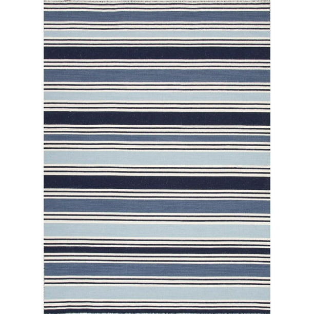 2 X 3 Navy Blue Baby And White, Baby Blue And White Striped Rug
