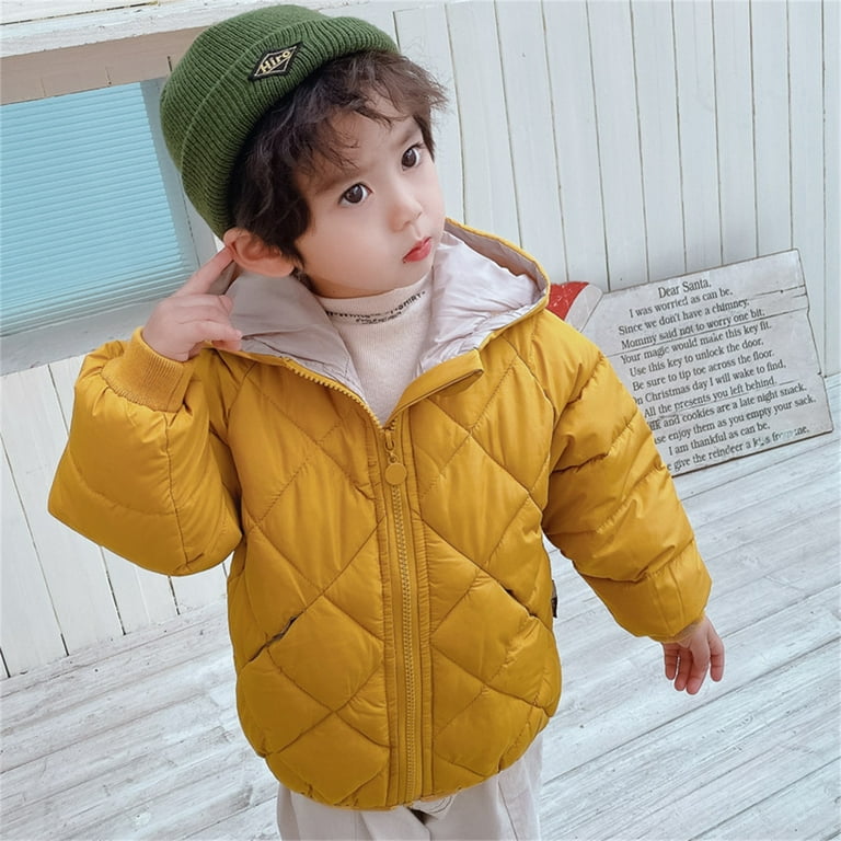 Kids yellow puffer jacket discount