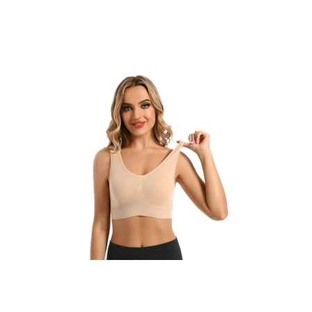 

Popvcly Women s Seamless Comfortable Sports Bra with Removable Pads 3 Pack