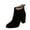 Black, variant on Aoochasliy Womens Shoes Boots Ankle Buckle High Heel Slip Pointed Toe Winter Chunky Ankle Back Zipper Shoes Saving