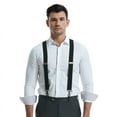 thumbnail image 6 of Suspenders for Men Swivel Snap Hooks Black Elastic Formal Heavy Duty Braces Big And Tall Business, 6 of 6