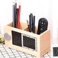 thumbnail image 6 of SIEYIO Solid Wood Perpetual Calendar Pen Holder Storage Box for Creative Pencil Holder, 6 of 12