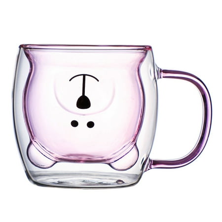 

Double-layer Glass Cup Cartoon Bear Mug Cup for Milk Juice Tea Coffee Valentine s Day Birthday Christmas Gift