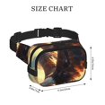 thumbnail image 4 of Saiise Sac Banane à Double Compartiment Motif Aigle Chauve Ciel Doré Sac de Taille Carré Réglable Mains Libres Ceinture de Course Randonnée Sécurité Voyage Bandoulière en Sergé, 4 of 9