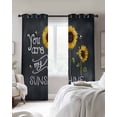thumbnail image 4 of Sunflowers Blackout Curtains for Bedroom Living Room Darkening Curtains 54 Inch Long Classic Bee You Are My Sunshine Black Short Curtain for Small Window Treatment Insulated Grommet Drapes 42"x54"x2, 4 of 9