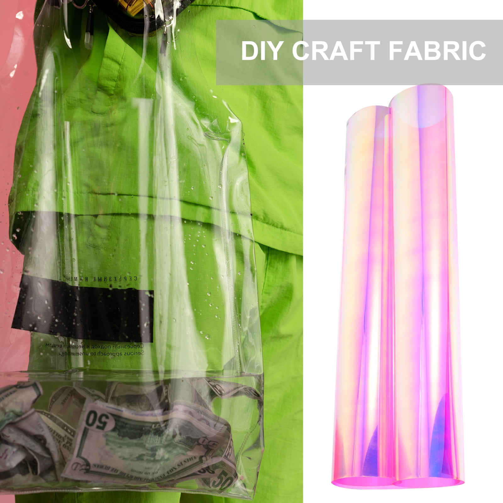 Hemoton 3 Sheets  of Colored Film Fabric Iridescent Quilting Fabric Colorful Fabric for Bag Making