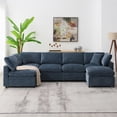 thumbnail image 2 of 130" Oversized Modular Sectional Couch, 6-Seat Chenille Cloud Couch with Ottoman, Convertible U-Shaped Sleeper Sofa, Free Combination Sofa for Living Room, 2 of 8