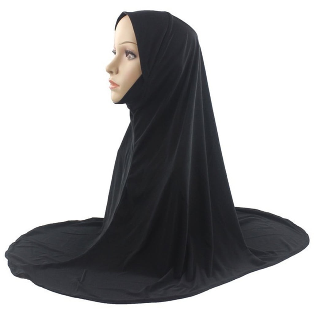thumbnail image 2 of Buy XINNI Women Muslim Turban Lady Adjustable Hijab Islamic Stretch Elastic Head Cover, Black, Medium At 2 of 11