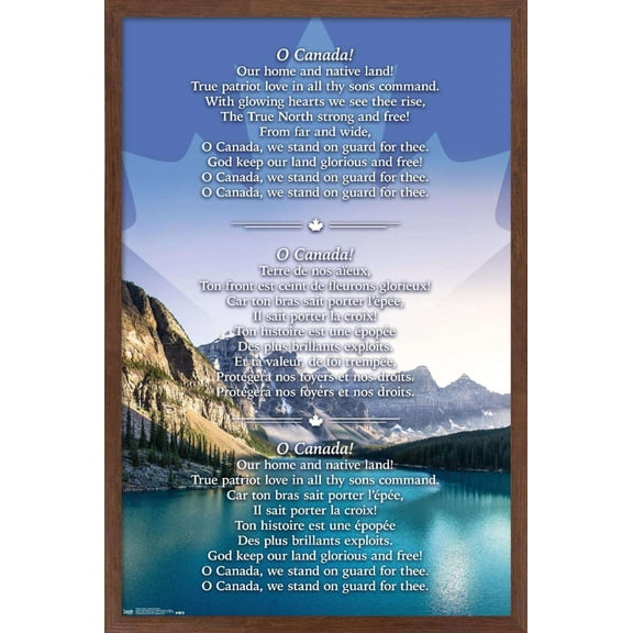 Canada - National Anthem Wall Poster, 14.725" x 22.375", Framed