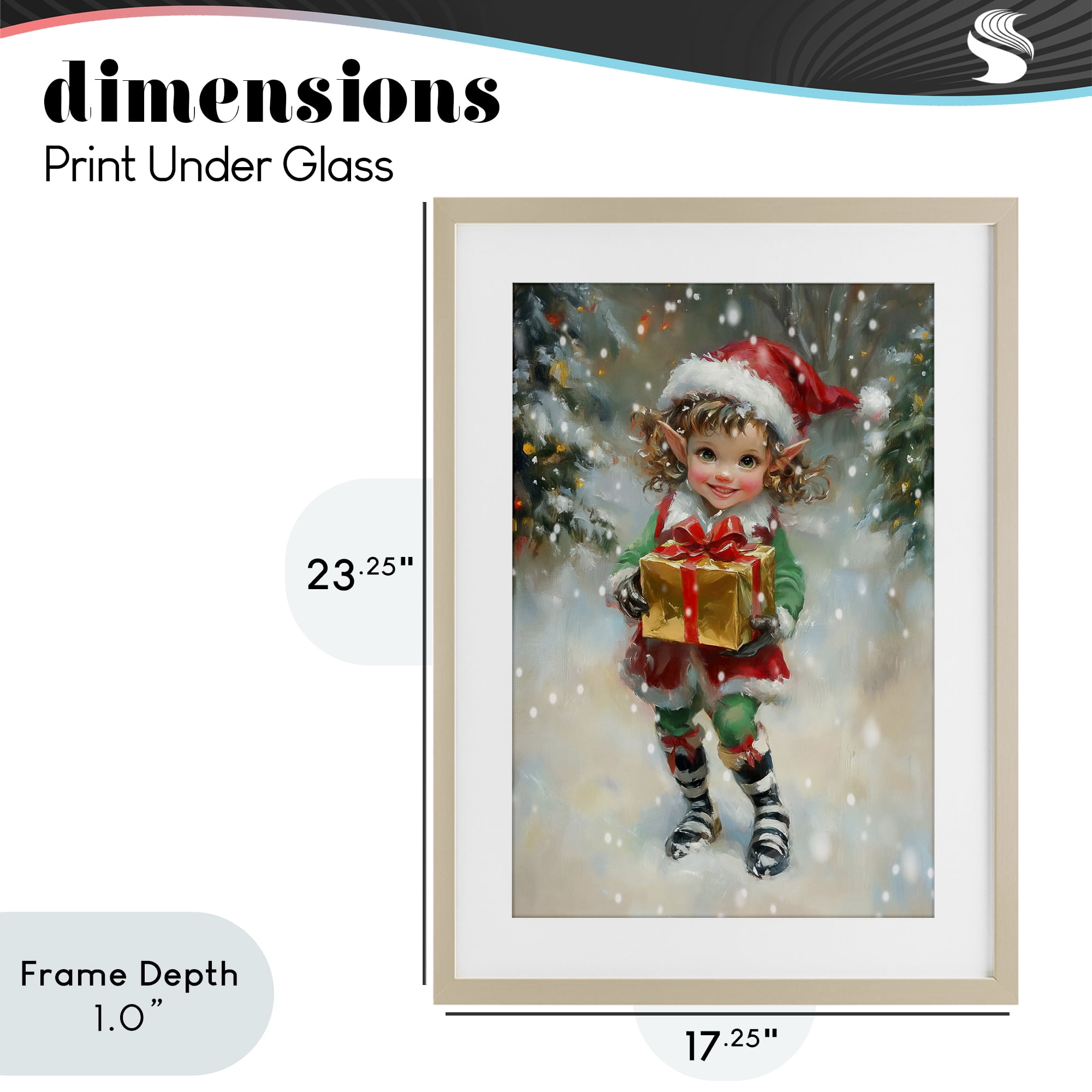 Stupell Industries Santa's Little Elf Birch Framed Print Under Glass, design by Tina LeCour