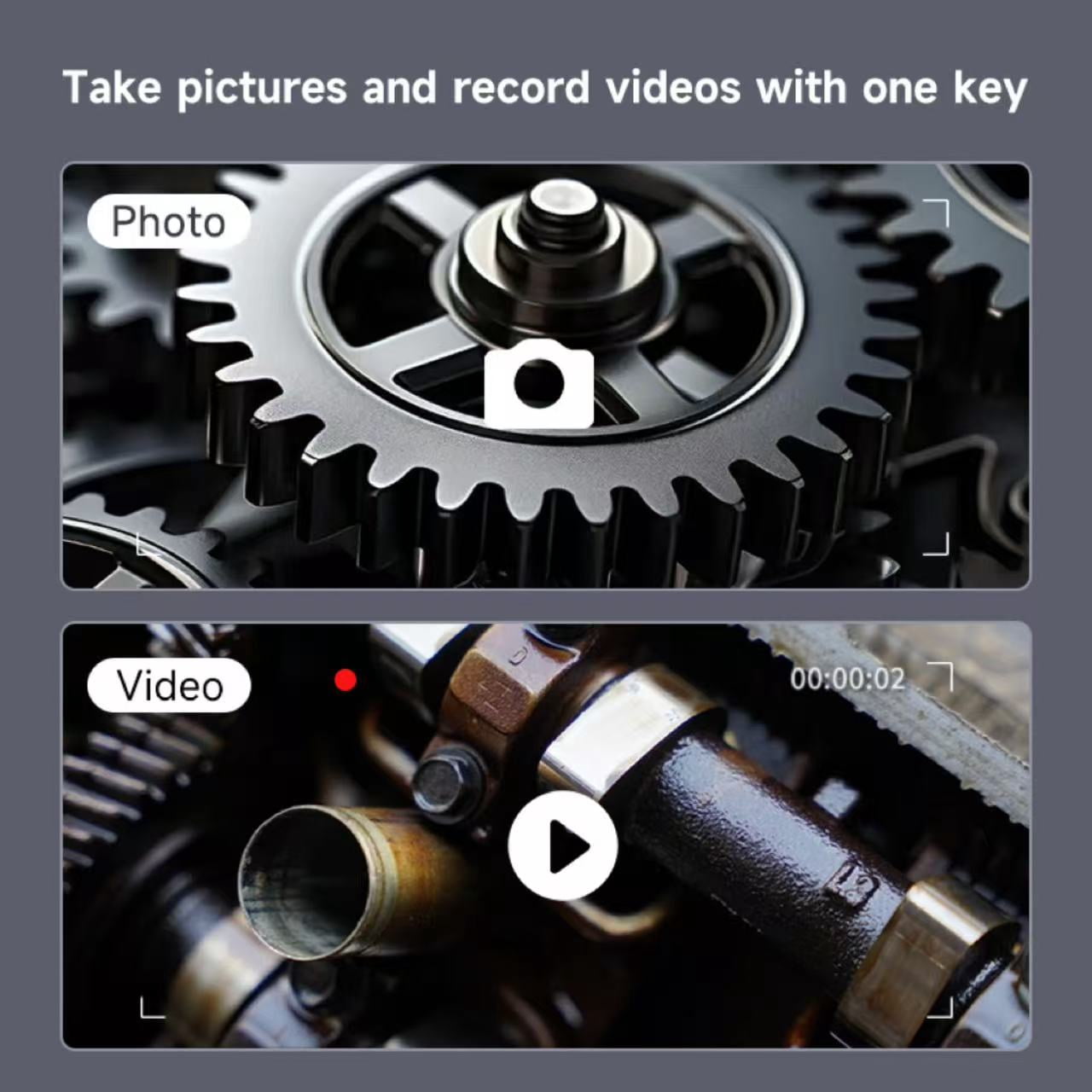 ANGAUSS Borescope Camera 1080P HD 4.3 in IPS Screen 6 LED Lights 16.5 ft Semi-Rigid Cable IP67 Waterproof