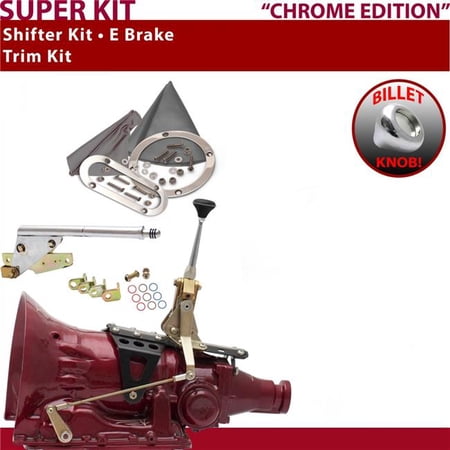 American Shifter 4L60 Shifter Kit Chrome 6 in. E Brake Trim Kit for EBBA2
