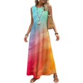 thumbnail image 4 of Women's Summer Maxi Dress 2026 Sleeveless Tie Dye Casual Loose Long Beach Sundress Travel Vacation Outfits, 4 of 7