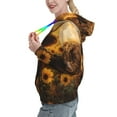 thumbnail image 2 of Picia Cute Cow Sunflower Field Pattern Casual Women's Hoodie, Hooded Sweatshirt with Kangaroo Pocket, Comfortable Pullover with Eye-catching Drawstrings-Medium, 2 of 7