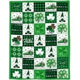 thumbnail image 5 of Yibo Home Shamrock Flannel Blanket St.Patrick's Day Green Black Buffalo Plaid Light-Weight Soft Cozy Beds for Couch Sofa, 5 of 7