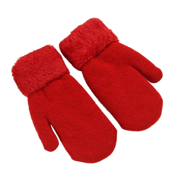 Dadaria Winter Gloves Women Winter Gloves Warm Lining - Cozy Warmer Thick Gloves Mittens Red,Women
