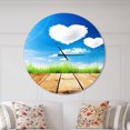 thumbnail image 2 of Designart 'Cloud Hearts on Blue Sky ' Farmhouse wall clock, 2 of 6