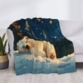 thumbnail image 3 of Naloa Starry Sky Sleep White Bear Flannel Blankets - Thick and Warm Blanket for Winter, Soft Fuzzy Plush King Blanket for All Seasons80"x60", 3 of 6